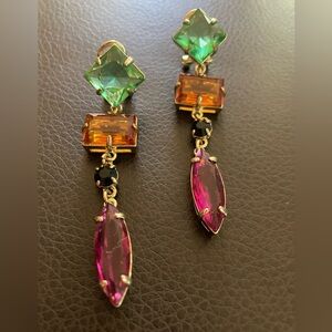 Heidi Daus galaxy quest tiered fuses multi drop earrings pierced omega